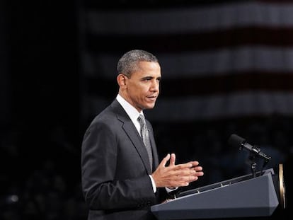 El presidente Barack Obama durante un discurso este martes en Albany, Nueva York.