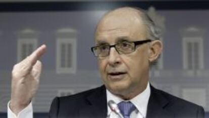 El ministro de Hacienda y Administraciones P&uacute;blicas, Crist&oacute;bal Montoro, durante una reciente rueda de prensa en Madrid.