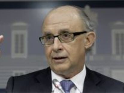 El ministro de Hacienda y Administraciones P&uacute;blicas, Crist&oacute;bal Montoro, durante una reciente rueda de prensa en Madrid.