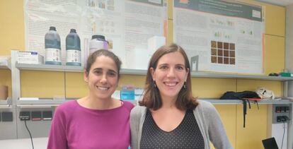 Ruth M. Risueño, directora de I+D y fundadora de Leukos Biotech,  y Lise Clément-Demange, responsable del laboratorio.