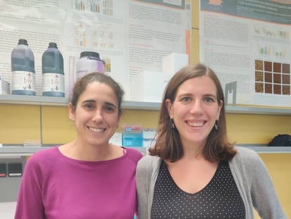 Ruth M. Risueño, directora de I+D y fundadora de Leukos Biotech,  y Lise Clément-Demange, responsable del laboratorio.