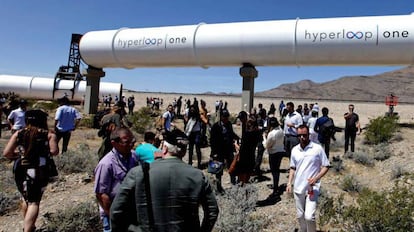 Un túnel Hyperloop durante la última prueba en el desierto de Nevada (EE UU), el pasado 12 de mayo.