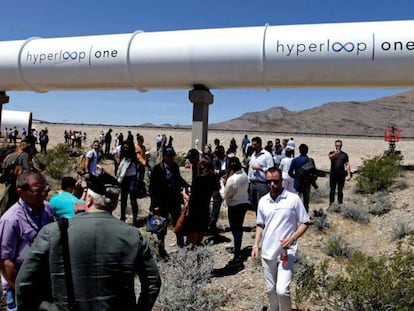 Un túnel Hyperloop durante la última prueba en el desierto de Nevada (EE UU), el pasado 12 de mayo.