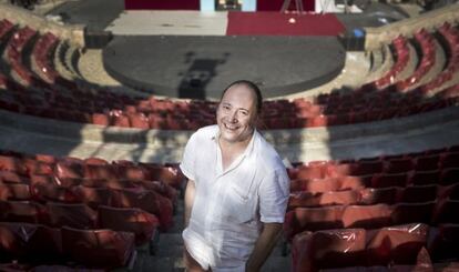 Ramon Simó, en el teatro griego de Montjuïc que da nombre al festival de verano de Barcelona que comienza este miércoles.