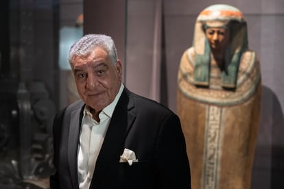 El egiptólogo Zahi Hawass, el martes 14 de septiembre, en la exposición 'Hijas del Nilo'.