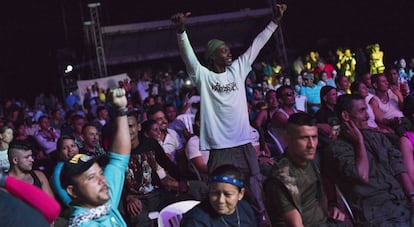 Guerrillas celebrate at the FARC 10th annual conference in September 2016.