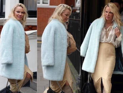 Pamela Anderson llegando a la embajada de Ecuador en Londres, donde reside su amigo Julian Assange. Fue en diciembre de 2017.