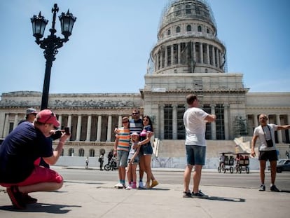 Turistas estadounidenses en La Habana en abril.