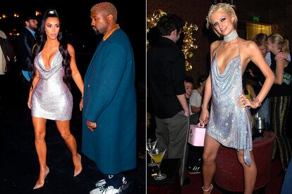 Durante la presentación de la colección pre-fall de Versace, Kim sosprendió con otro vestido icónico de Versace: el mismo que Paris Hilton eligió en 2002 para festejar por todo lo alto su mayoría de edad (que en Estados Unidos es a los 21). Curiosamente, y aunque hoy se han cambiado las tornas, en los 2000, cuando Donatella diseñó este vestido, Paris Hilton era la gran estrella del universo celebrity y Kim solo un personaje secundario que ejercía de amiguísima en todas las polémicas y salidas nocturnas de Paris.