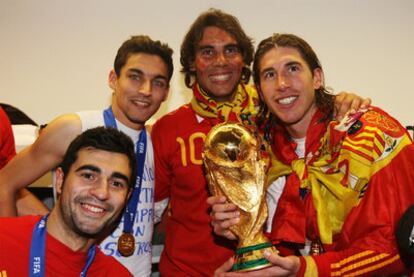 Albiol, Navas, el tenista Rafa Nadal y Sergio Ramos