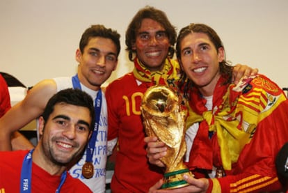 Albiol, Navas, el tenista Rafa Nadal y Sergio Ramos