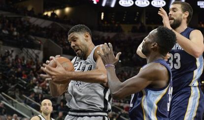 Duncan, Jeff Green y Marc Gasol.