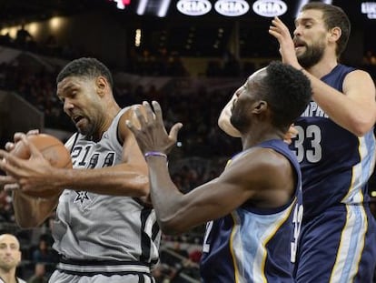 Duncan, Jeff Green y Marc Gasol.