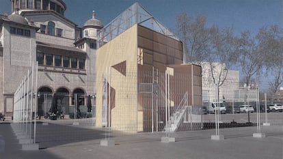 La instalación de Alejandro Andújar en la plaza de Margarida Xirgu.