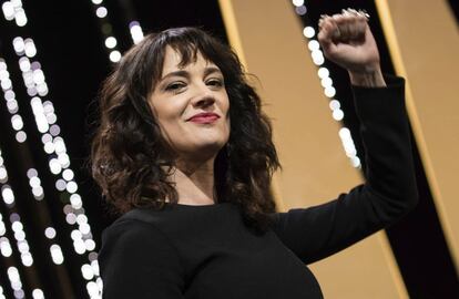 Asia Argento, durante la clausura del festival de Cannes.