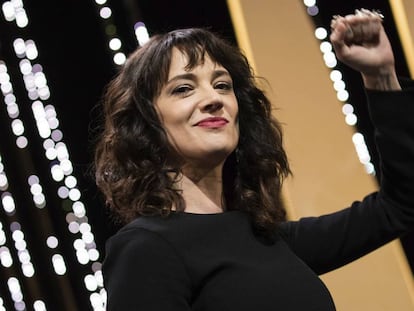 Asia Argento, durante la clausura del festival de Cannes.