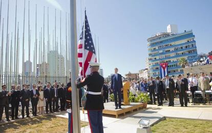 El secretario de Estado John Kerry durante la ceremonia.