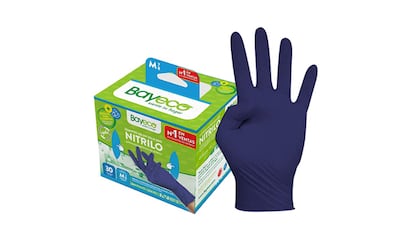 Paquete de treinta guantes de nitrilo color azul oscuro