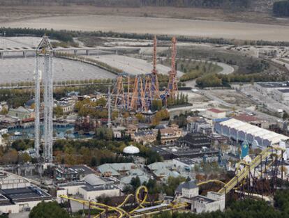 Vista aérea del Parque Warner, en San Martín de la Vega.