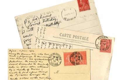 Postales enviadas desde Francia en 1931, 1932 y 1907.