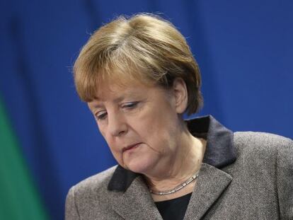 La canciller alemana, Angela Merkel, hoy en Berlín.