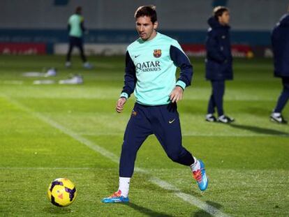 Messi se entrena en Sant Joan Despí a su regreso de Argentina