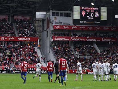 El Molin&oacute;n, en un Sporting-Real Madrid en abril de 2017.