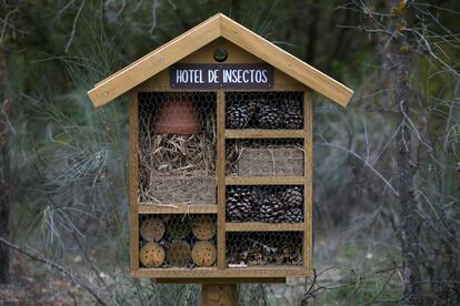 El hotel de insectos de la Senda Mágica de Arroyomolinos.
