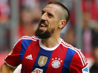 Ribery celebra un gol en el partido ante el Stuttgart.