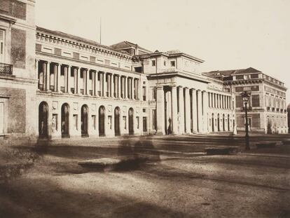 Museo del Prado, vista de la fachada oeste o de Velázquez (1859-1860).