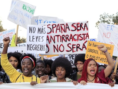 Manifestación contra el racismo en Madrid.