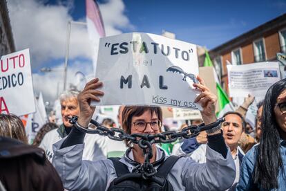 Manifestación en defensa de la Sanidad en Madrid, este sábado.