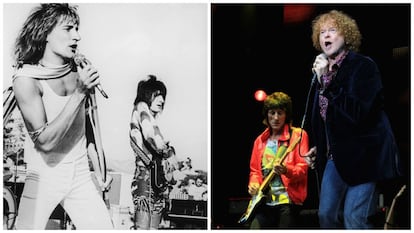 Los Faces surgieron en 1969 cuando se acabaron Small Faces tras la marcha de Steve Marriot para fundar Humble Pie. En esa mutación, Rod Stewart (voz) y Ron Wood (guitarra) se unieron a Ronnie Lane (bajo), Ian McLagan (teclados) y Kenney Jones (batería). Durante el primer lustro de los setenta lograron gran reputación, pero todo se acabó cuando Rod emprendió camino solista y Ron se unión a los Rolling Stones. La posibilidad de su reunión siempre estuvo en el ambiente y se hizo real en un concierto benéfico en 2009 (sin el fallecido Ronnie Lane). Este reencuentro tuvo continuidad en 2010 y 2011 con una gira en la que (oh) no estaba Rod Stewart (izquierda con Wood) sino Mick Hucknall (derecha con Wood), de Simply Red, en su lugar. En 2012, Small Faces - Faces ingresó en el Rock n' Roll Hall of Fame como una única formación con dos etapas diferenciadas. En septiembre de 2015 tuvo lugar otro recital de reunión, otra vez benéfico y de nuevo con Rod Stewart al micro.
<strong>¿SE GANÓ CON EL CAMBIO?</strong> La llegada de Rod y Ron desde luego fue favorable, refrendando los años dorados. Lo de la gira con Mick Hucknall no tuvo sentido alguno.