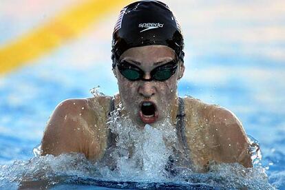 Katie Hoff, durante la final de los 200 estilos, prueba en la que ganó el oro.