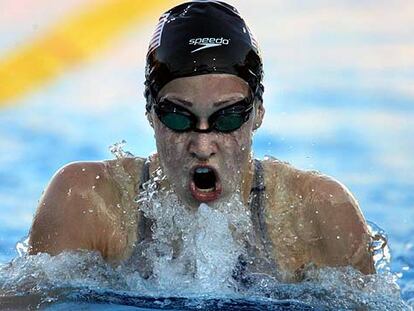 Katie Hoff, durante la final de los 200 estilos, prueba en la que ganó el oro.