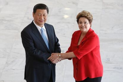 Dilma Rousseff e o presidente chin&ecirc;s Xi Jinping.