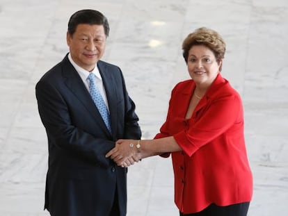 Dilma Rousseff e o presidente chin&ecirc;s Xi Jinping.