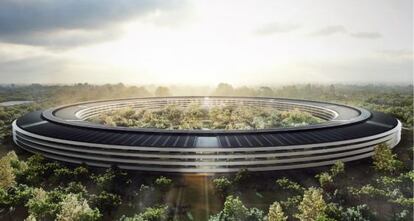 Dibujo de la futura sede de Apple.