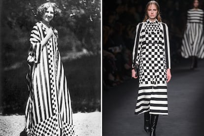 A la izquierda, Emilie Flöge. A la derecha, Valentino otoño 2015.