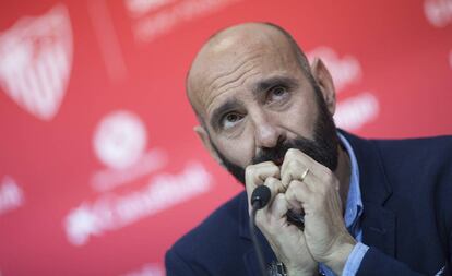 Monchi durante la rueda de prensa. 