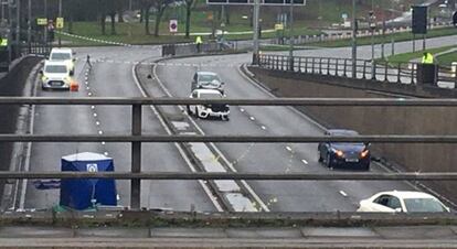 El lugar del accidente, esta ma&ntilde;ana.