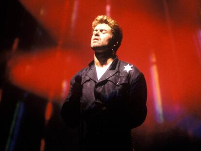 George Michael during a concert in Australia, in March 1988.
