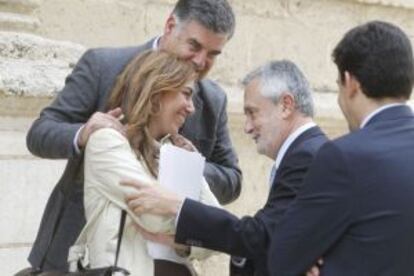 José Antonio Viera, Susana Díaz y José Antonio Griñán, el pasado octubre en el Parlamento.