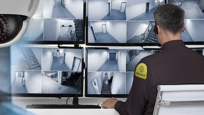 Visión de las cámaras de un Centro de Control de Prosegur.