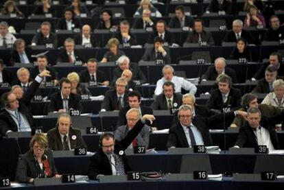 Votación en el Parlamento de Estrasburgo en febrero de 2011.