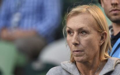 Martina Navratilova, durante un partido del Abierto de Australia.