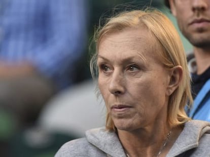 Martina Navratilova, durante un partido del Abierto de Australia.