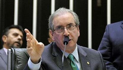 Cunha durante sessão da Câmara.