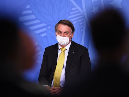 O presidente Jair Bolsonaro em evento no Planalto.