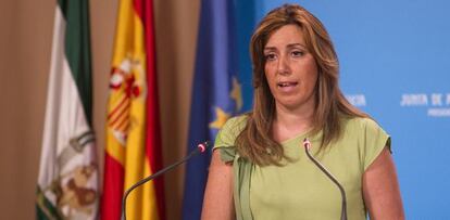 Susana D&iacute;az, tras el Consejo de Gobierno.